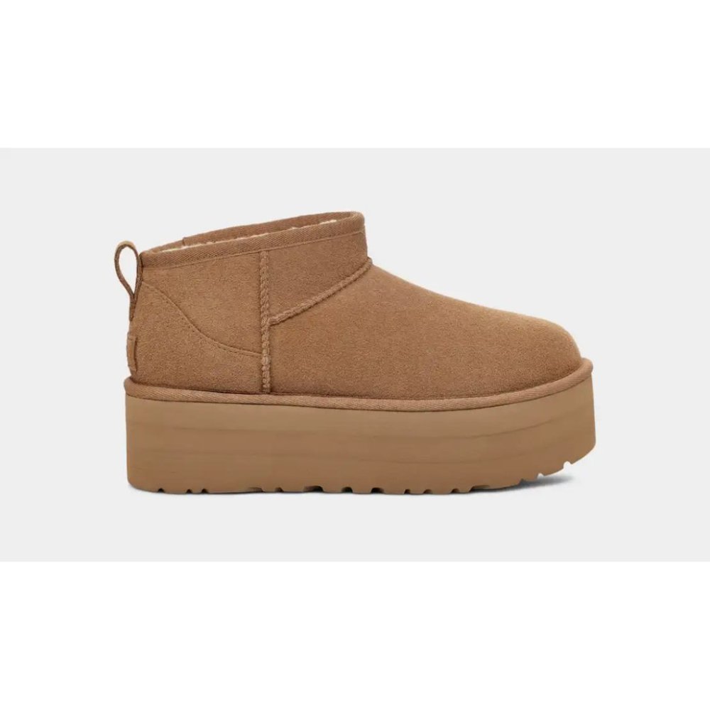 UGG CLASSIC ULTRA MINI PLATFORM in CHESNUT [SZ 7]